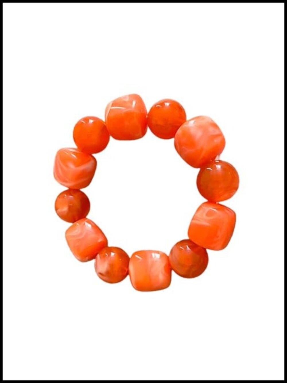 Handmade Acrylic Resin Beaded Rope Stretch Bracelet for Women